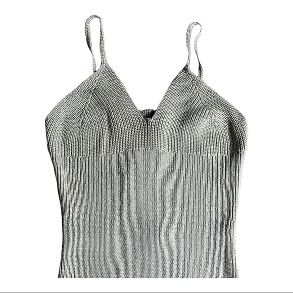 MISSGUIDED Womens Re_Styld Mint Tape Yarn Knit Mini Dress Olive - Picture 6 of 13